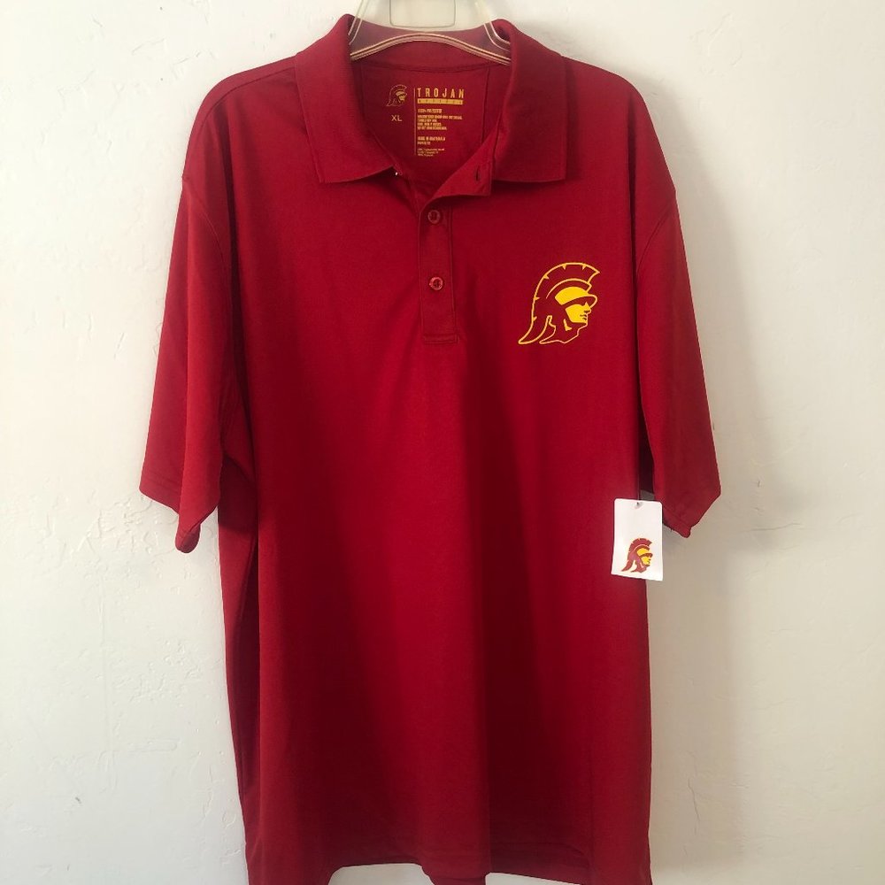 FINAL! NWT! MEN'S USC TROJAN'S RED POLO GOLF SHIRT SIZE XL